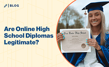 图片说在线高中文凭是合法的宾夕法尼亚福斯特学生持有文凭的照片。新利世界杯全站客户端